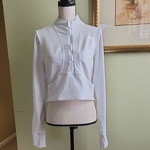 White Womens Cropped Athletic Top